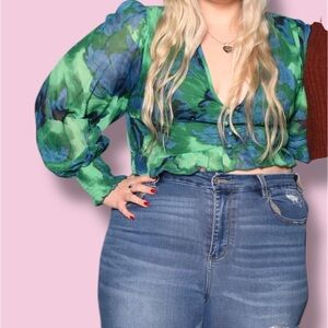 Floral Green Women's Top